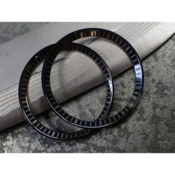 THE . HEAVY . METAL BLACK PEARL INDEX CUSTOM ST.STEEL CHAPTER RING FOR NEW TURTLE SEIKO NTR-02-GNPN