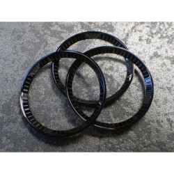 THE . HEAVY . METAL POLISHED BLACK INDEX CUSTOM ST.STEEL CHAPTER RING FOR NEW TURTLE SEIKO NTR-02-PBN