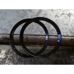 THE . HEAVY . METAL POLISHED BLACK INDEX CUSTOM ST.STEEL CHAPTER RING FOR NEW TURTLE SEIKO NTR-02-PBN