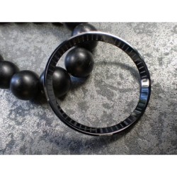 THE . HEAVY . METAL POLISHED BLACK INDEX CUSTOM ST.STEEL CHAPTER RING FOR NEW TURTLE SEIKO NTR-02-PBN