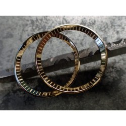 THE . HEAVY . METAL POLISHED GOLD INDEX CUSTOM ST.STEEL CHAPTER RING FOR NEW TURTLE SEIKO NTR-02-PGN