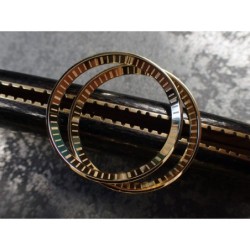 THE . HEAVY . METAL POLISHED GOLD INDEX CUSTOM ST.STEEL CHAPTER RING FOR NEW TURTLE SEIKO NTR-02-PGN