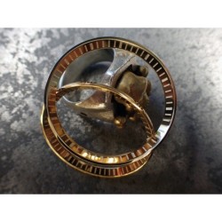 THE . HEAVY . METAL POLISHED GOLD INDEX CUSTOM ST.STEEL CHAPTER RING FOR NEW TURTLE SEIKO NTR-02-PGN