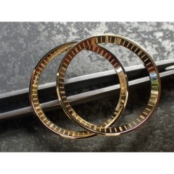 THE . HEAVY . METAL POLISHED GOLD INDEX CUSTOM ST.STEEL CHAPTER RING FOR NEW TURTLE SEIKO NTR-02-PGN