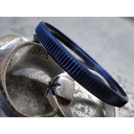 THE . SOFT.COIN .ONE - MARINE BLUE SATIN CUSTOM BEZEL F.SEIKO SKX007 7S26-0200 CASE DX-15-MB