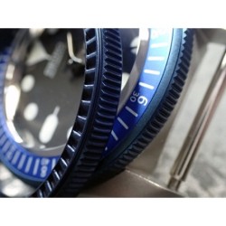 THE . SOFT.COIN .ONE - MARINE BLUE SATIN CUSTOM BEZEL F.SEIKO SKX007 7S26-0200 CASE DX-15-MB