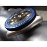 THE . SOFT.COIN .ONE - MARINE BLUE SATIN CUSTOM BEZEL F.SEIKO SKX007 7S26-0200 CASE DX-15-MB
