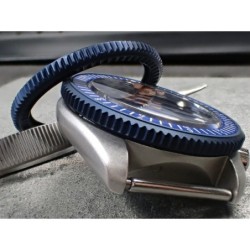 THE . S.COIN.90 .ONE - SATIN BLUE . CUSTOM BEZEL F.SEIKO SKX007 7S26-0200 CASE DX.S-20-BBS