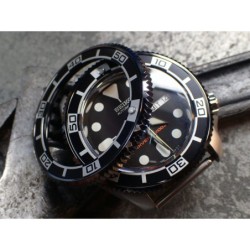 THE . S.COIN.90 .ONE - HIGH POLISHED GUNMETAL . CUSTOM BEZEL F.SEIKO SKX007 7S26-0200 CASE DX.S-20-GGP