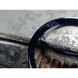 THE . HEAVY . METAL POLISHED BLUE INDEX CUSTOM ST.STEEL CHAPTER RING FOR NEW TURTLE SEIKO NTR-02-PMN