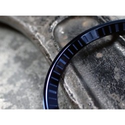 THE . HEAVY . METAL POLISHED BLUE INDEX CUSTOM ST.STEEL CHAPTER RING FOR NEW TURTLE SEIKO NTR-02-PMN