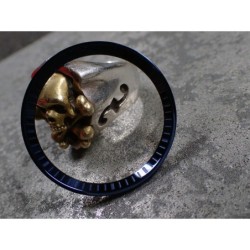 THE . HEAVY . METAL POLISHED BLUE INDEX CUSTOM ST.STEEL CHAPTER RING FOR NEW TURTLE SEIKO NTR-02-PMN