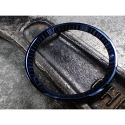THE . HEAVY . METAL POLISHED BLUE INDEX CUSTOM ST.STEEL CHAPTER RING FOR NEW TURTLE SEIKO NTR-02-PMN
