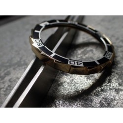 THE-S.LONG.SHARK.ONE  MK.II HIGH POLISHED GOLD CUSTOM BEZEL F.SEIKO SKX007 7S26-020O DX.S-7-SSG