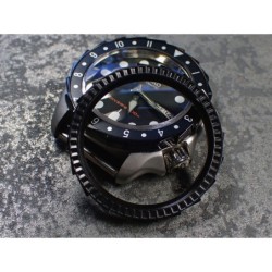 THE-S.LONG.SHARK.ONE  MK.II HIGH POLISHED BLACK CUSTOM BEZEL F.SEIKO SKX007 7S26-020O DX.S-7-SSB