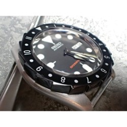 THE-S.LONG.SHARK.ONE  MK.II BLACK PEARL - HIGH POLISHED GUNMETAL - CUSTOM BEZEL F.SEIKO SKX007 7S26-020O DX.S-7-SGNG