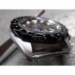 THE-S.LONG.SHARK.ONE  MK.II BLACK PEARL - HIGH POLISHED GUNMETAL - CUSTOM BEZEL F.SEIKO SKX007 7S26-020O DX.S-7-SGNG