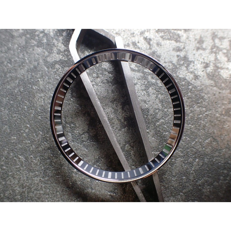 THE . HEAVY . METAL POLISHED STAINLESS INDEX CUSTOM ST.STEEL CHAPTER RING FOR NEW TURTLE SEIKO NTR-02-PPN