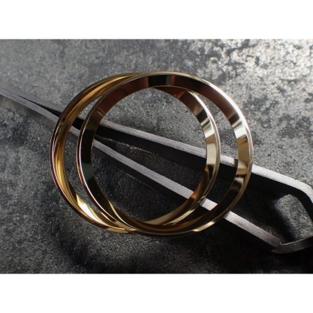 THE . HEAVY . METAL HIGH POLISHED GOLD CUSTOM ST.STEEL CHAPTER RING FOR NEW TURTLE SEIKO NTR-01-HPG