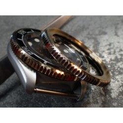 THE . S.COIN.90 .ONE - HIGH POLISHED GOLD . CUSTOM BEZEL F.SEIKO SKX007 7S26-0200 CASE DX.S-20-SSG