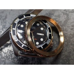 THE . S.COIN.90 .ONE - HIGH POLISHED GOLD . CUSTOM BEZEL F.SEIKO SKX007 7S26-0200 CASE DX.S-20-SSG