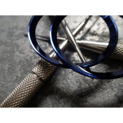 THE . HEAVY . METAL HIGH POLISHED BLUE CUSTOM ST.STEEL CHAPTER RING FOR NEW TURTLE SEIKO NTR-01-SBB