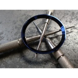 THE . HEAVY . METAL HIGH POLISHED BLUE CUSTOM ST.STEEL CHAPTER RING FOR NEW TURTLE SEIKO NTR-01-SBB